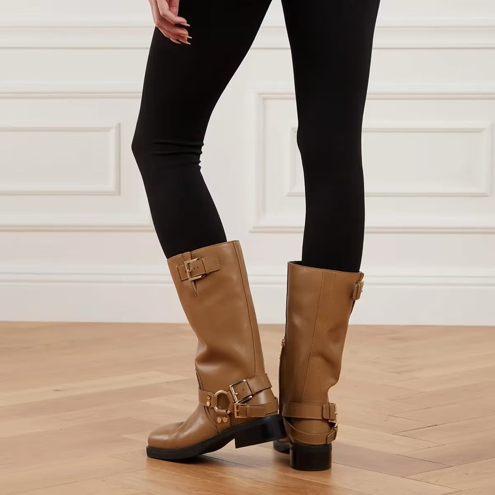 Michael Kors Camel Leather Riding Boots BRAND NEW IN BOX